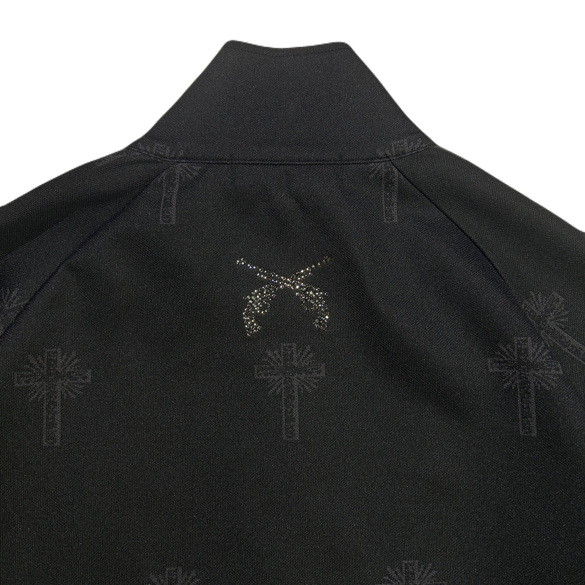 CROSS JACQUARD JERSEY TRACK JACKET / BLACK