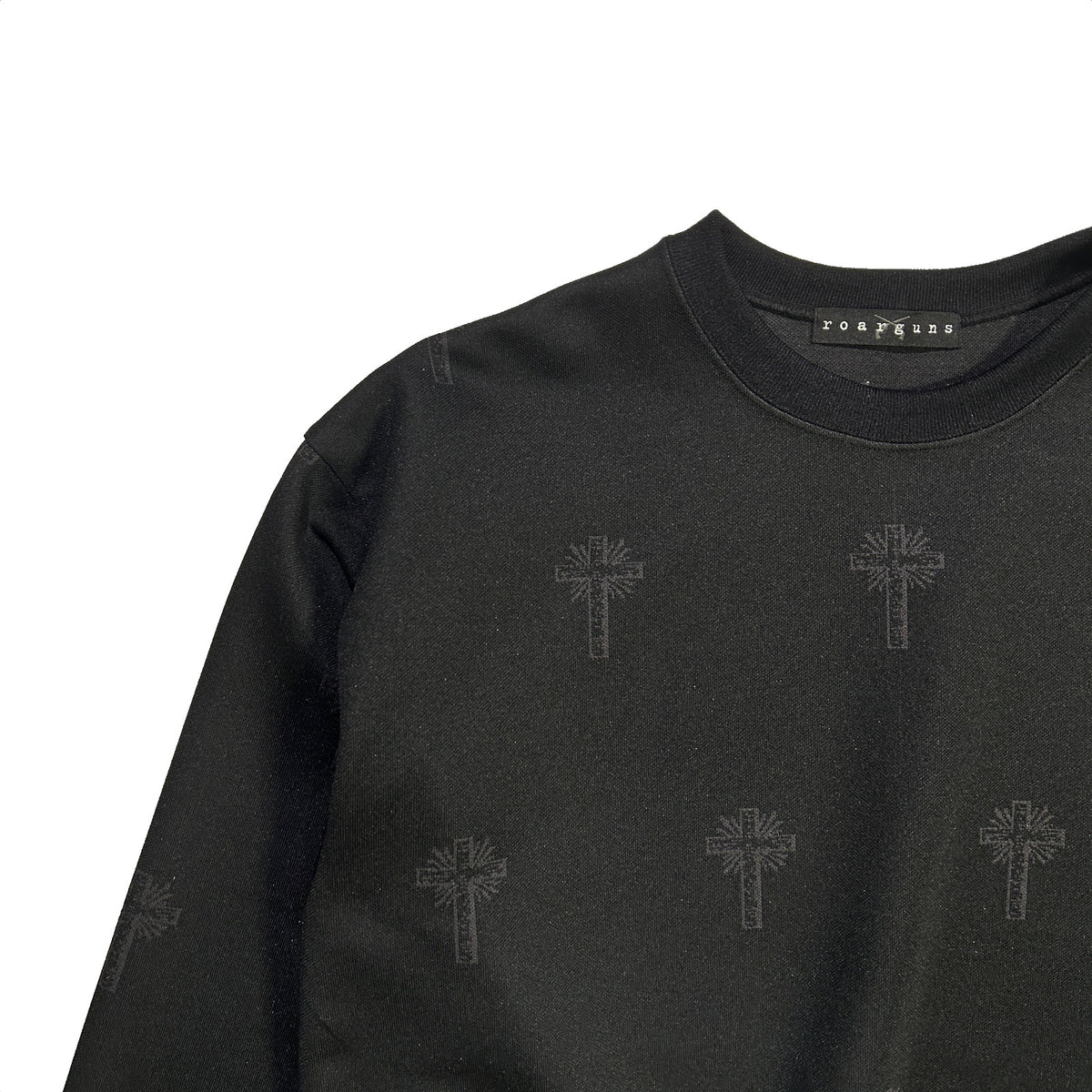 CROSS JACQUARD JERSEY SWEATER / BLACK