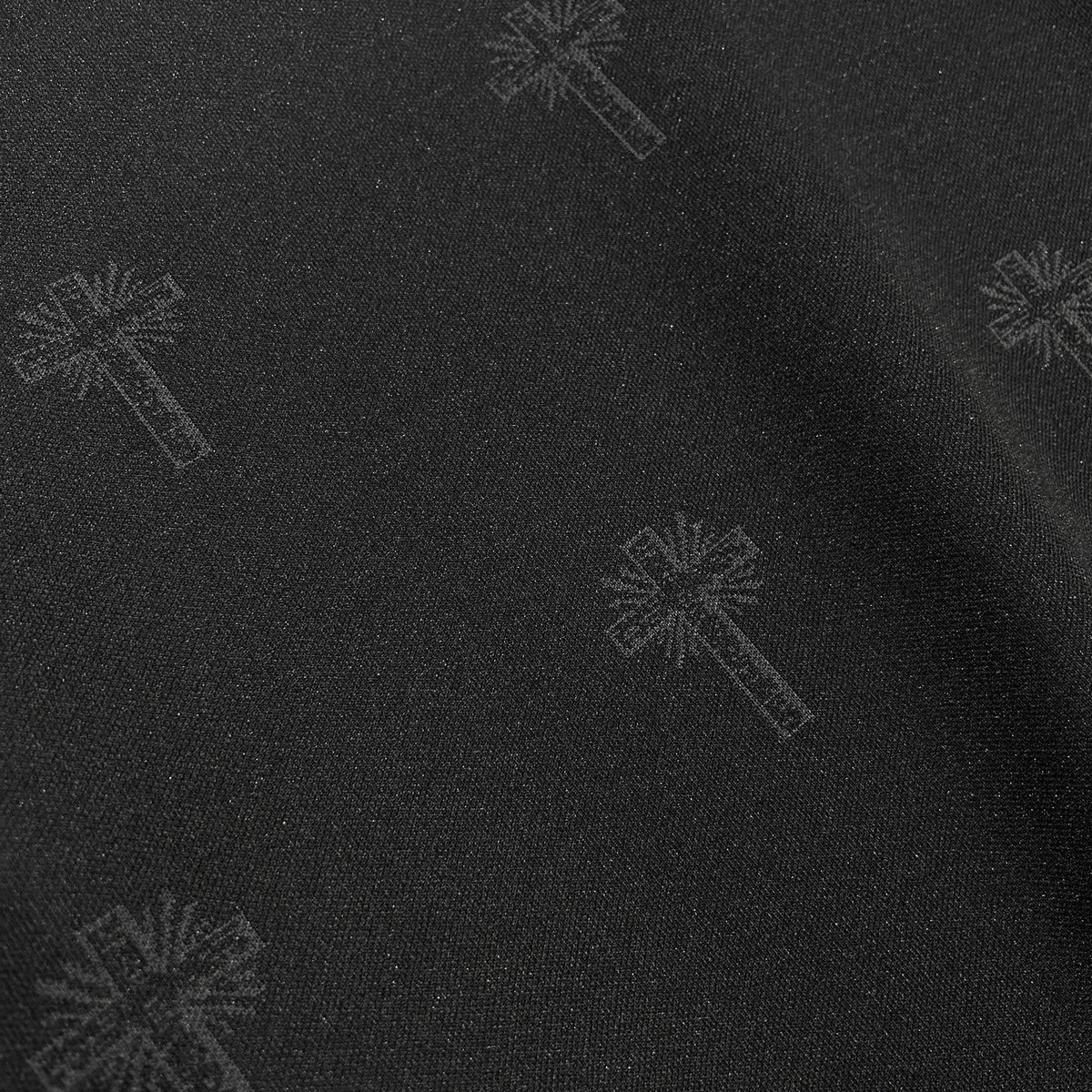 CROSS JACQUARD JERSEY SWEATER / BLACK