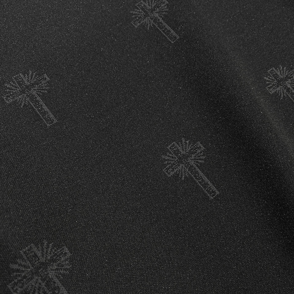 画像をギャラリービューアに読み込む, CROSS JACQUARD JERSEY SWEATER / BLACK