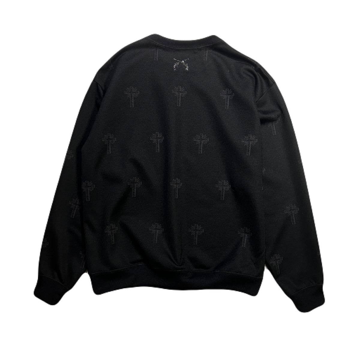 CROSS JACQUARD JERSEY SWEATER / BLACK