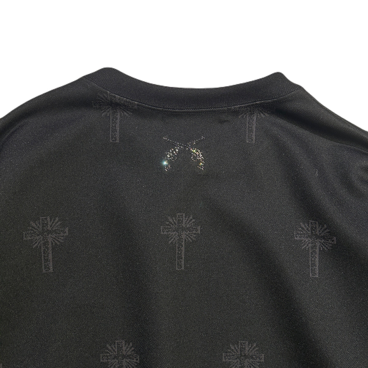 CROSS JACQUARD JERSEY SWEATER / BLACK