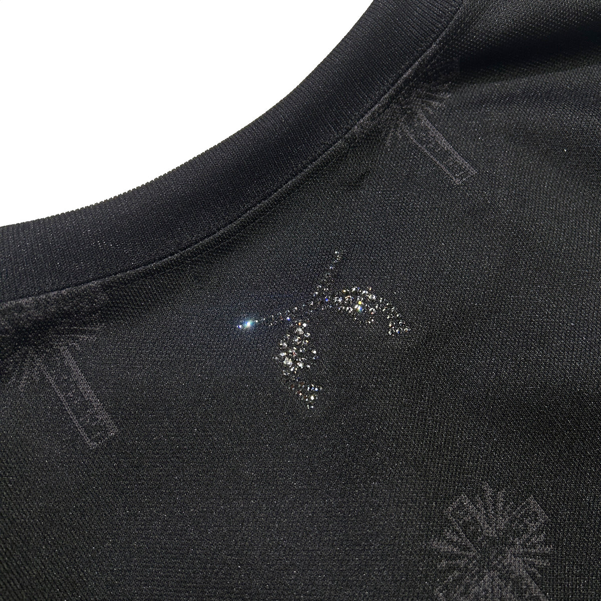 CROSS JACQUARD JERSEY SWEATER / BLACK