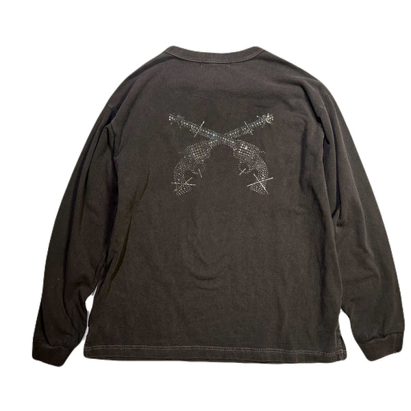 CROSSGUN ALL CRYSTAL L/S T-SHIRT / BROWN