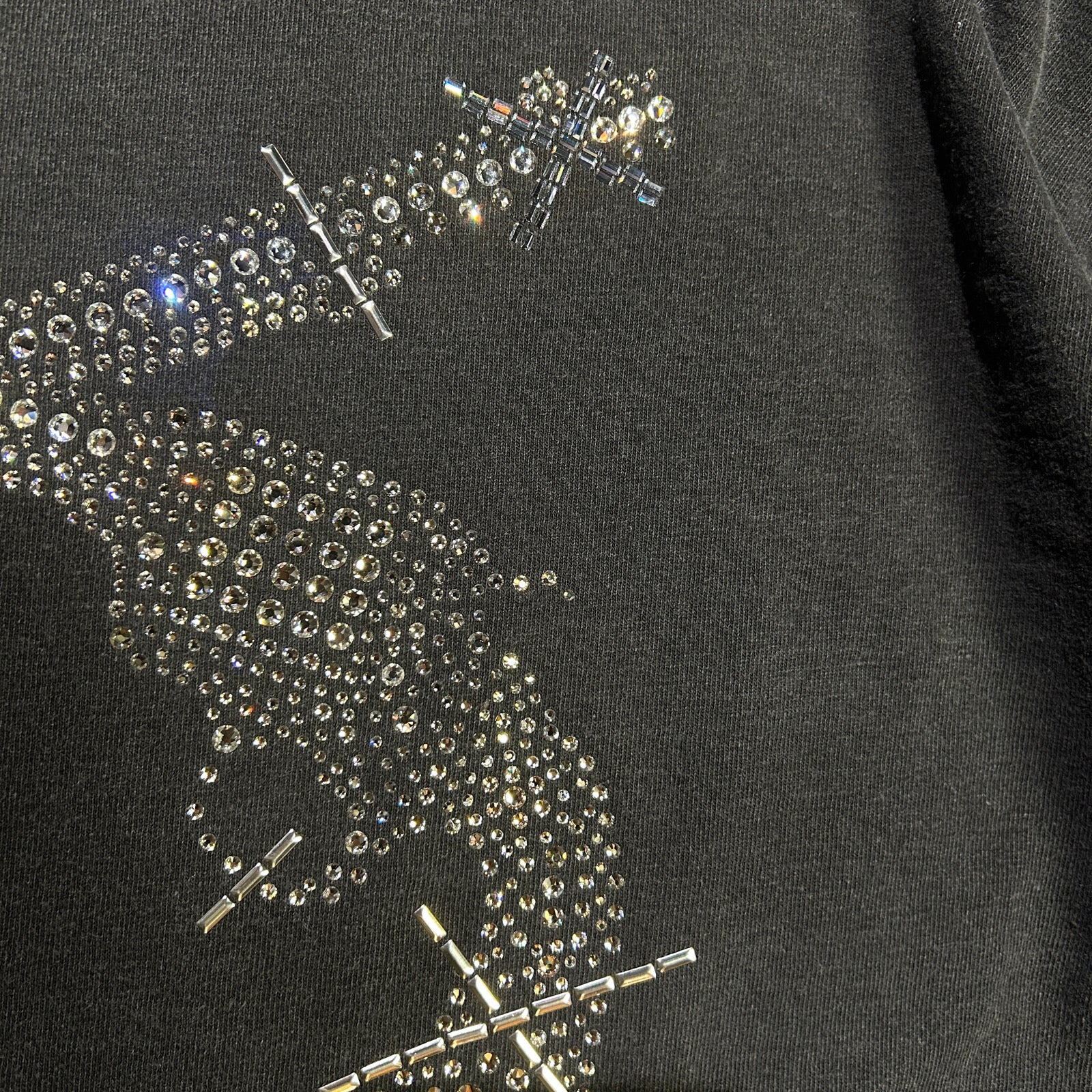 画像をギャラリービューアに読み込む, CROSSGUN ALL CRYSTAL L/S T-SHIRT / BLACK