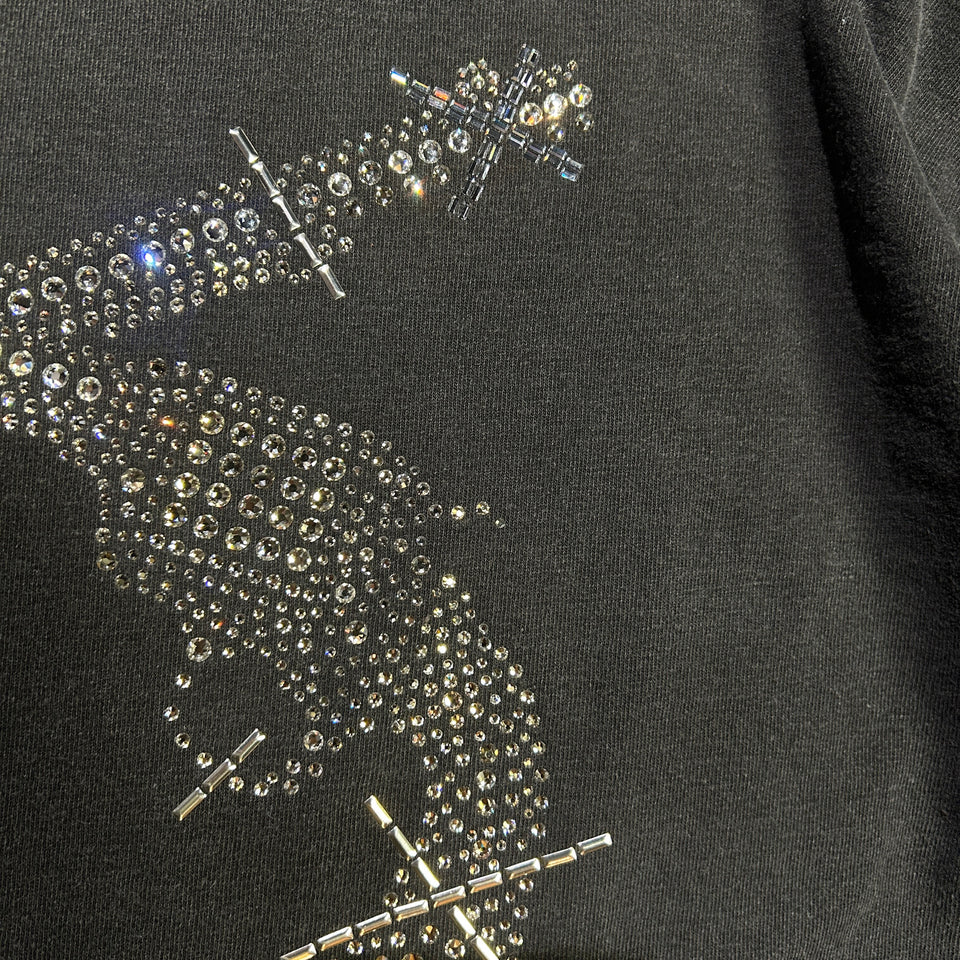 画像をギャラリービューアに読み込む, CROSSGUN ALL CRYSTAL L/S T-SHIRT / BLACK