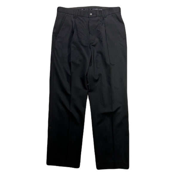CROSS JACQUARD WOOL PANTS / BLACK