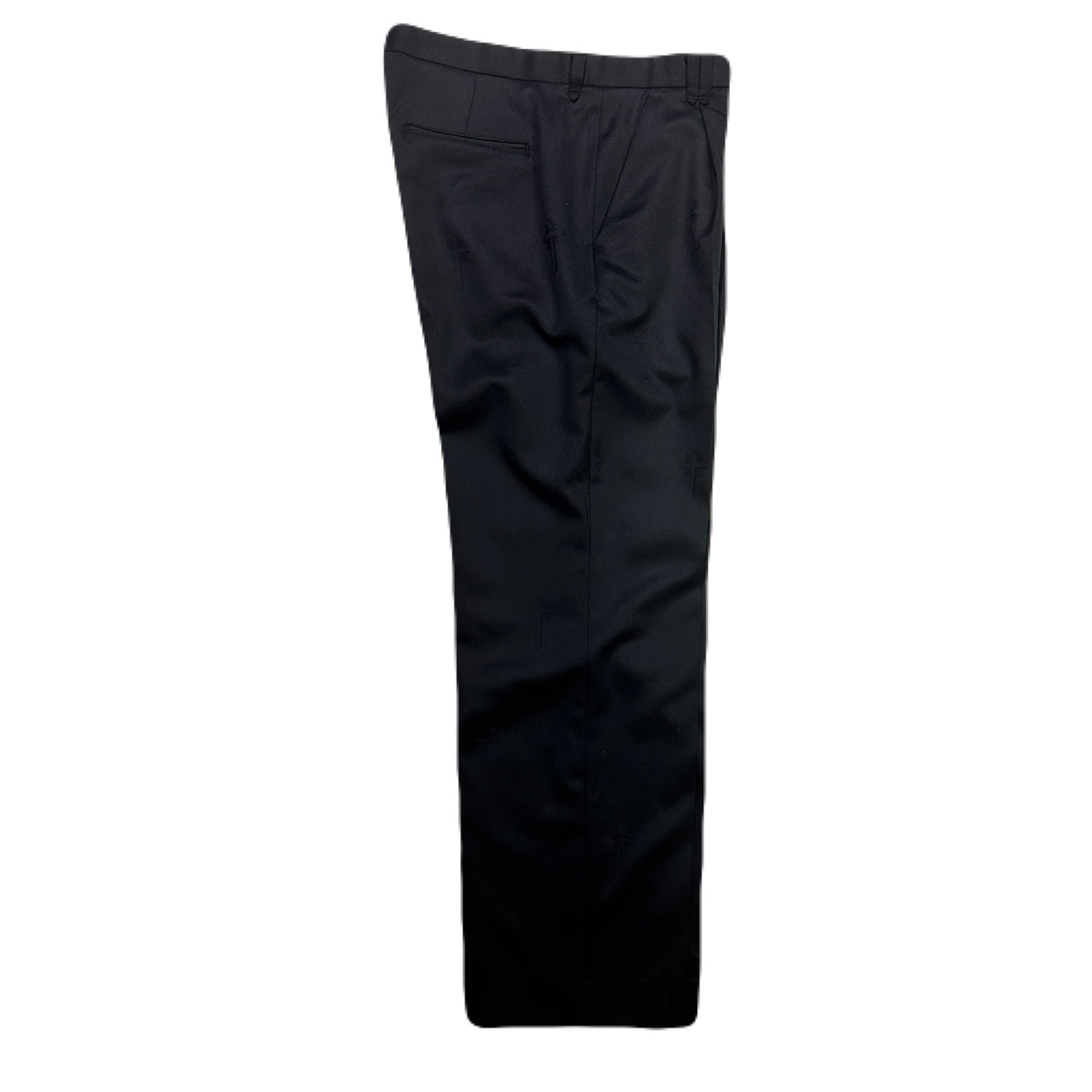 CROSS JACQUARD WOOL PANTS / BLACK