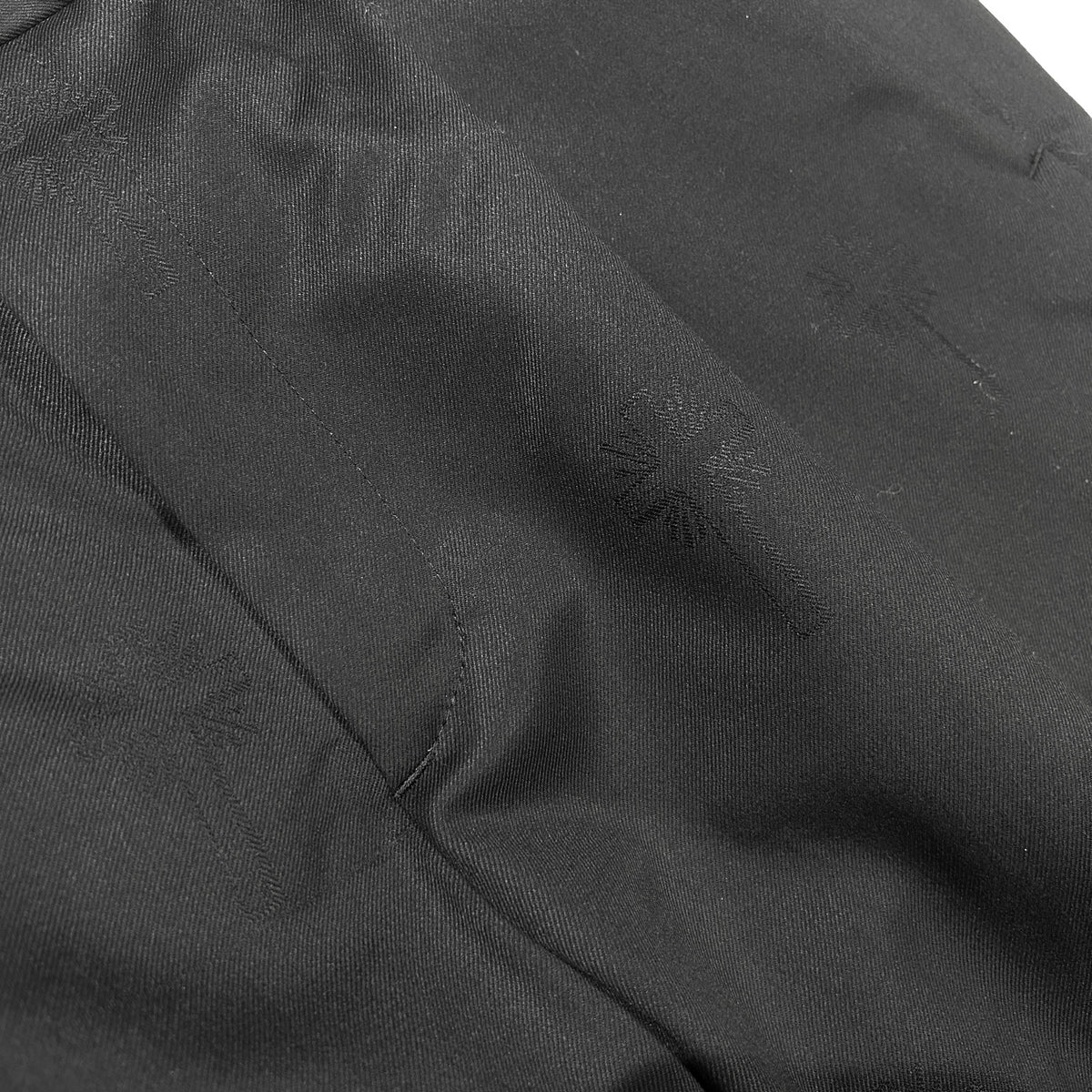 CROSS JACQUARD WOOL PANTS / BLACK