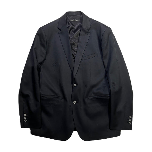 CROSS JACQUARD JACKET / BLACK
