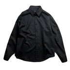 CROSS JACQUARD WOOL SHIRT / BLACK