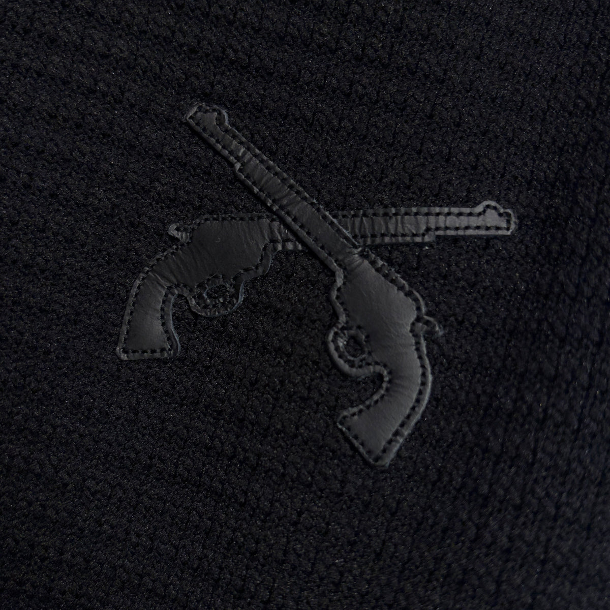 CROSSGUN PATCH WAFFLE PANTS / BLACK