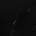 PATCH WAFFLE HOODIE / BLACK