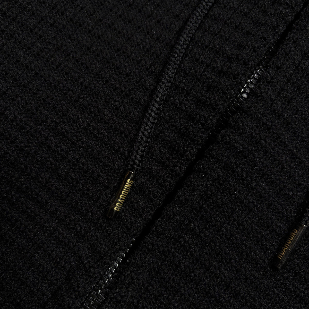 PATCH WAFFLE HOODIE / BLACK