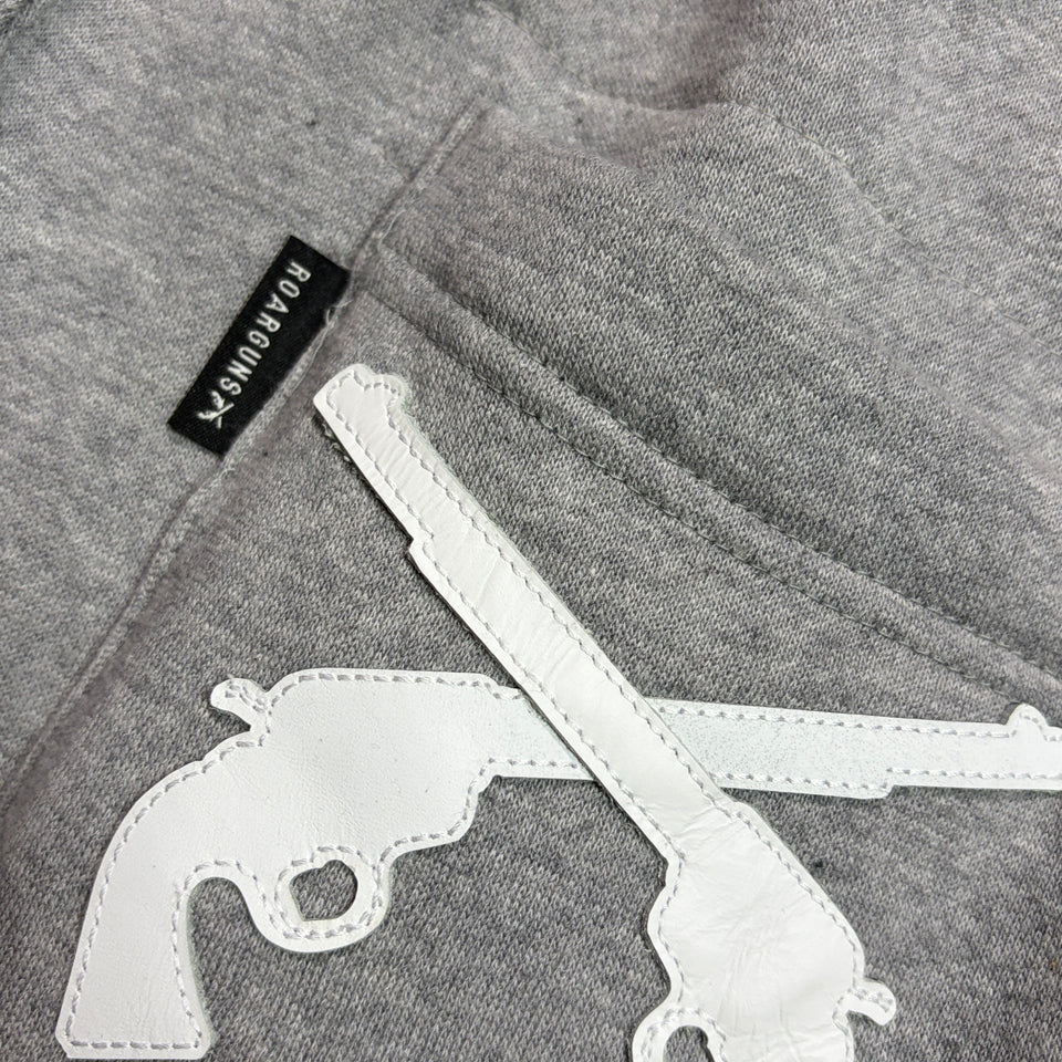 画像をギャラリービューアに読み込む, CROSSGUN LEATHER PATCH SWEAT PANTS / GRAY