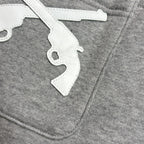 CROSSGUN LEATHER PATCH SWEAT PANTS / GRAY