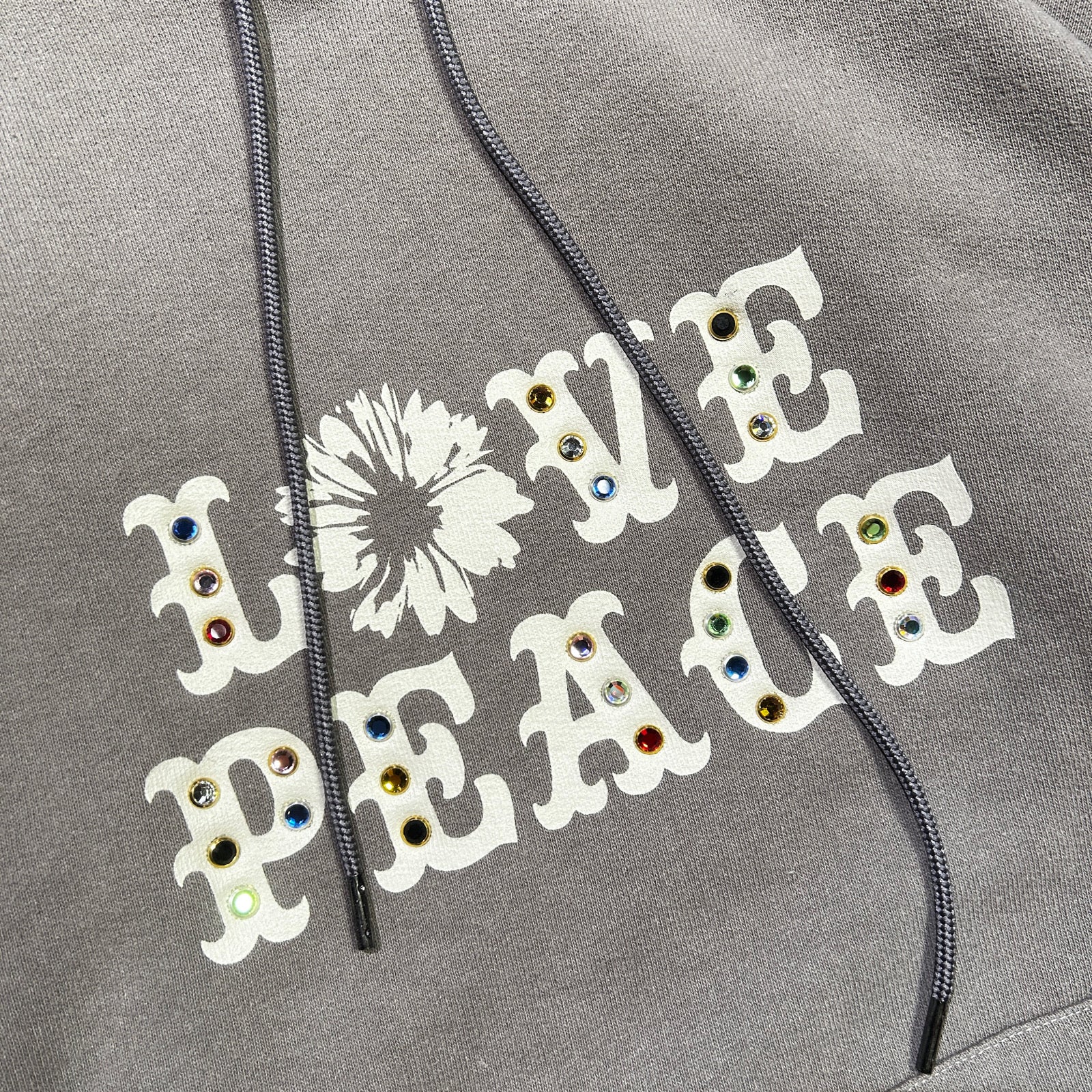 画像をギャラリービューアに読み込む, LOVE AND PEACE STONE NAIL HOODIE / GRAY