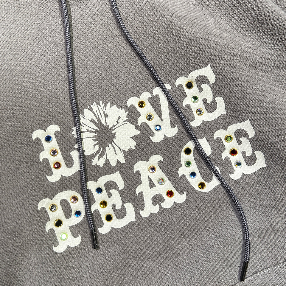 画像をギャラリービューアに読み込む, LOVE AND PEACE STONE NAIL HOODIE / GRAY