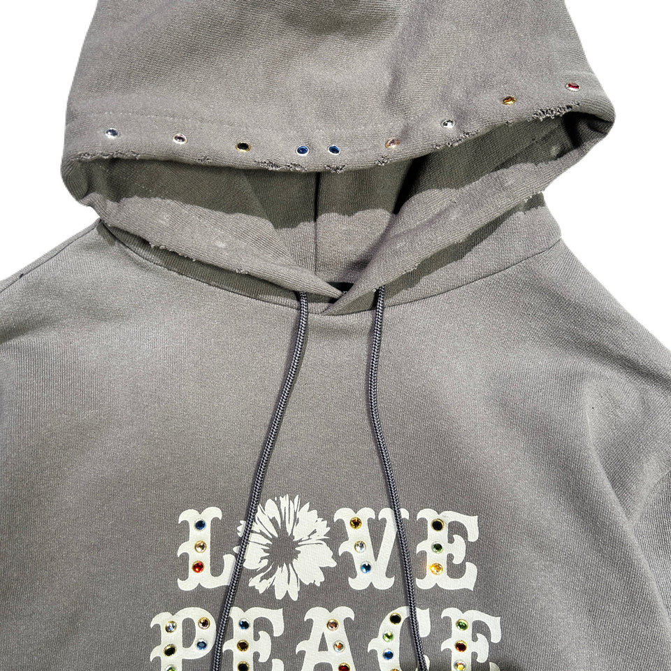 画像をギャラリービューアに読み込む, LOVE AND PEACE STONE NAIL HOODIE / GRAY