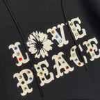 LOVE AND PEACE STONE NAIL HOODIE / BLACK