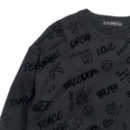 FLOCKY PRINT SWEAT / BLACK