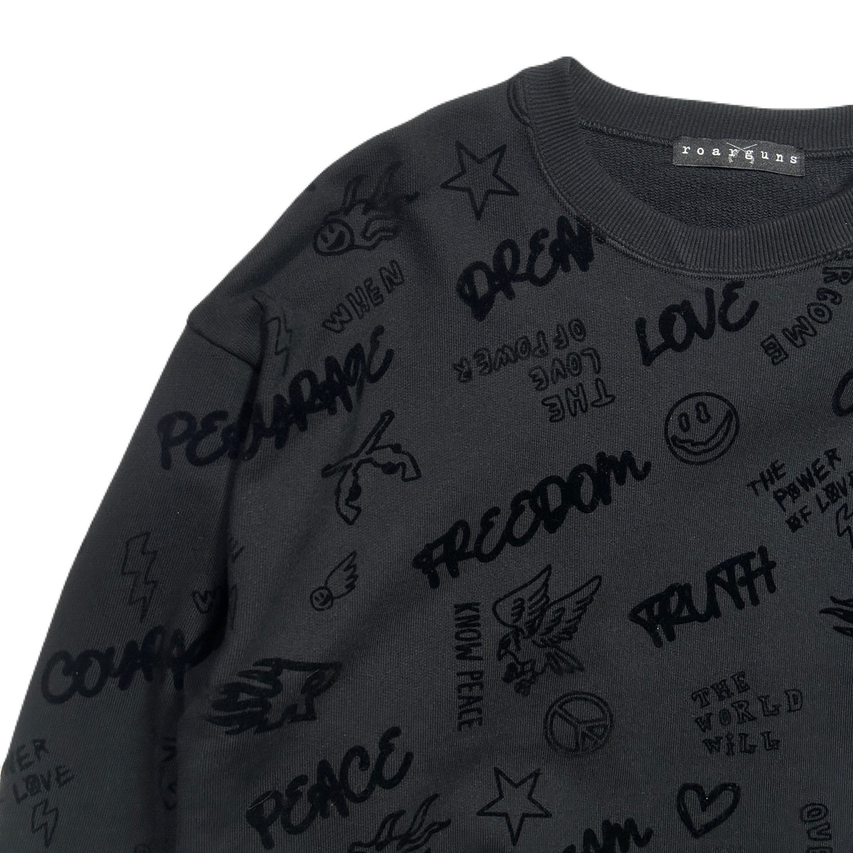 FLOCKY PRINT SWEAT / BLACK