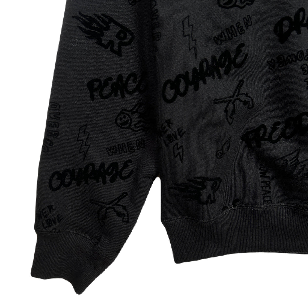 FLOCKY PRINT SWEAT / BLACK