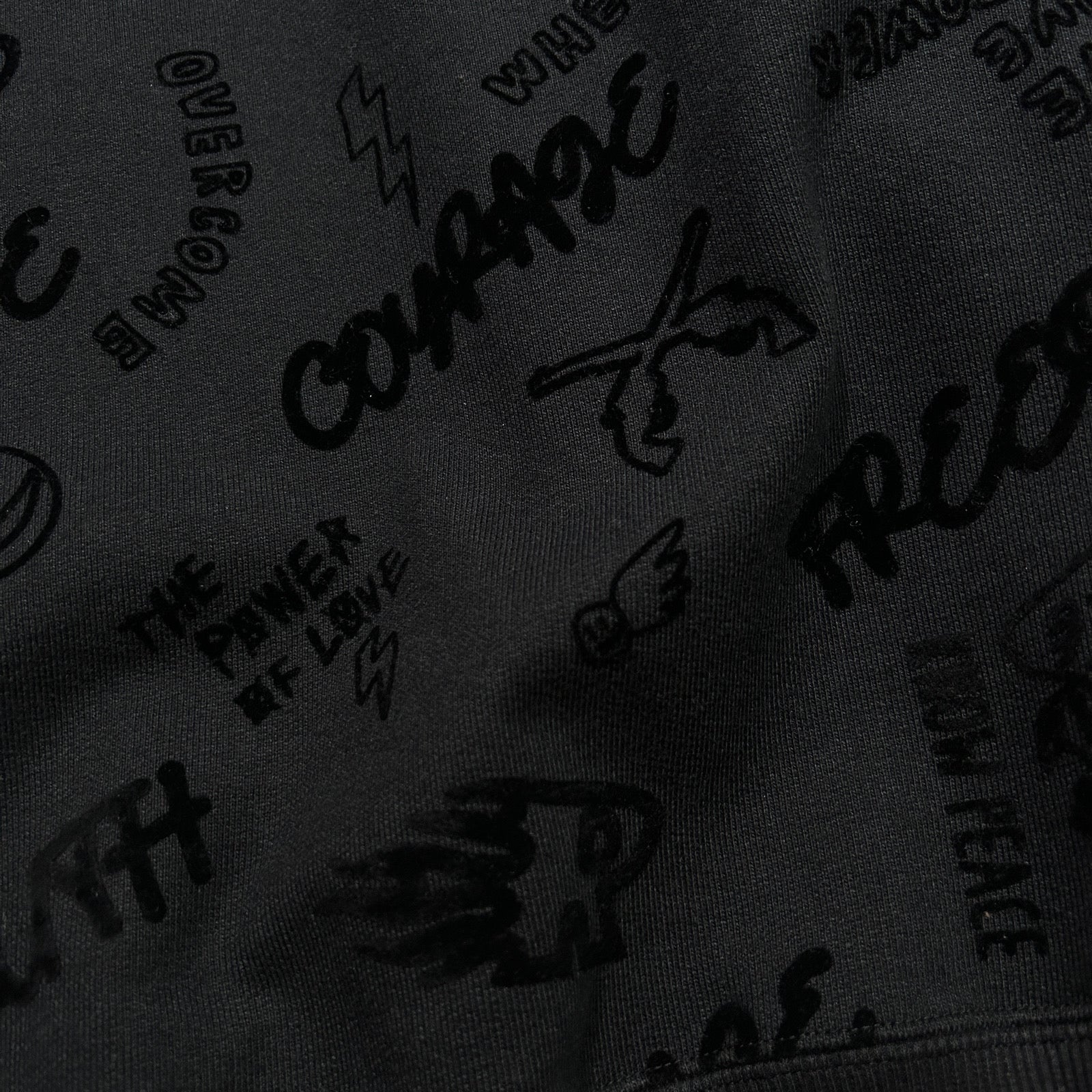 画像をギャラリービューアに読み込む, FLOCKY PRINT SWEAT / BLACK