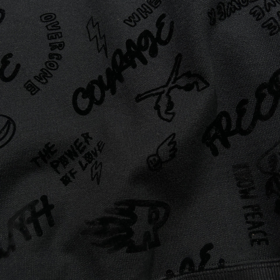 画像をギャラリービューアに読み込む, FLOCKY PRINT SWEAT / BLACK