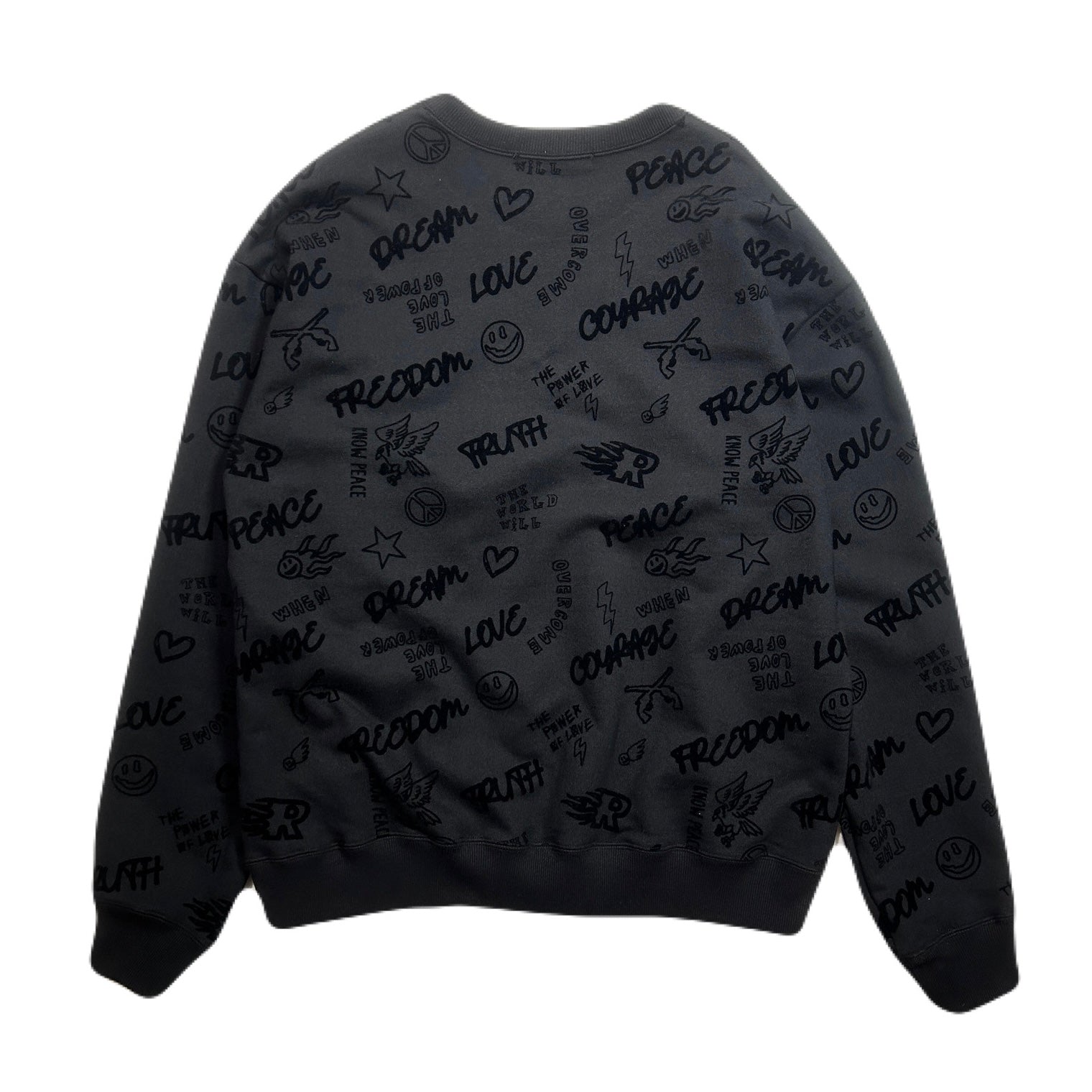 画像をギャラリービューアに読み込む, FLOCKY PRINT SWEAT / BLACK