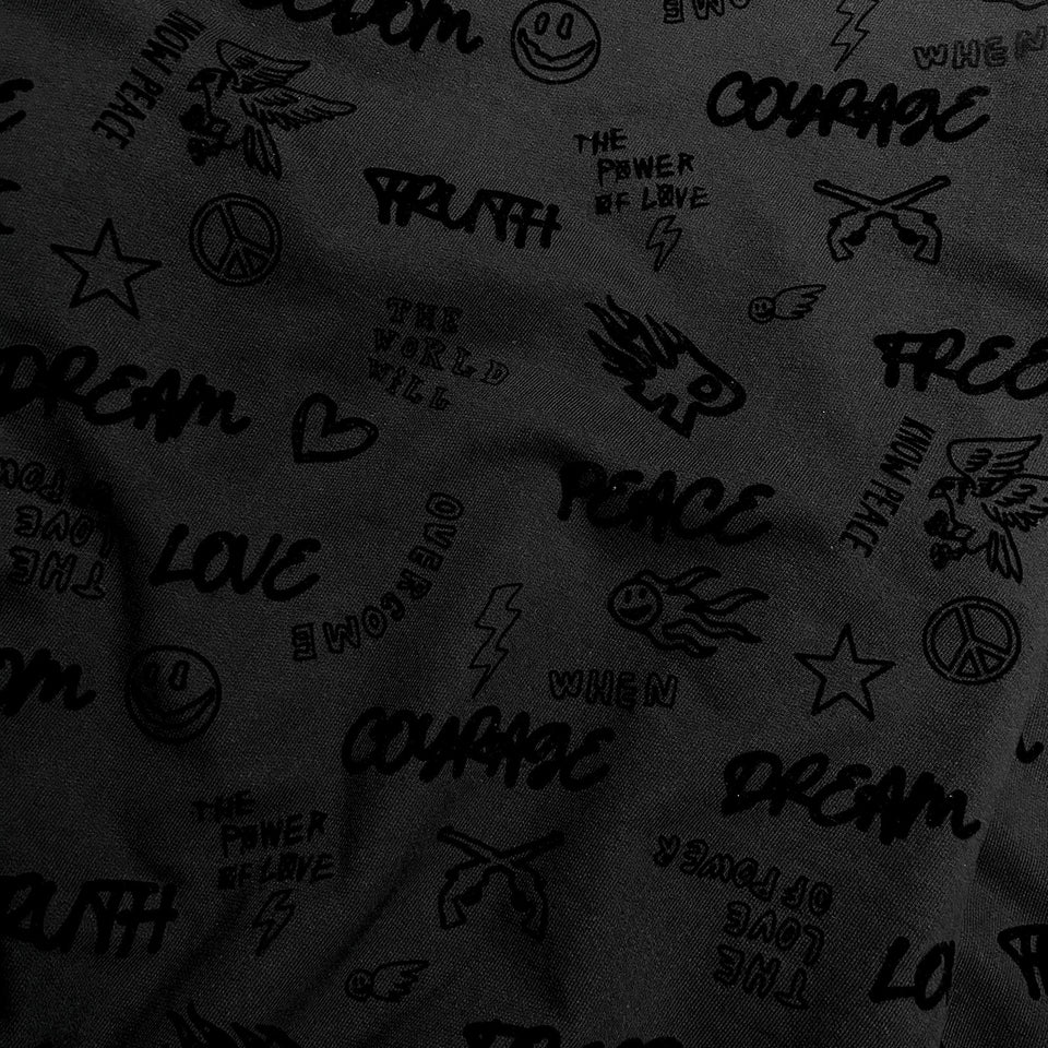 画像をギャラリービューアに読み込む, FLOCKY PRINT SWEAT / BLACK