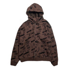 FLOCKY PRINT HOODIE / BROWN