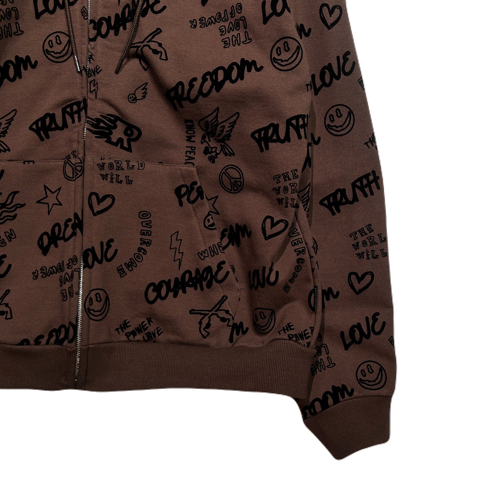 画像をギャラリービューアに読み込む, FLOCKY PRINT HOODIE / BROWN