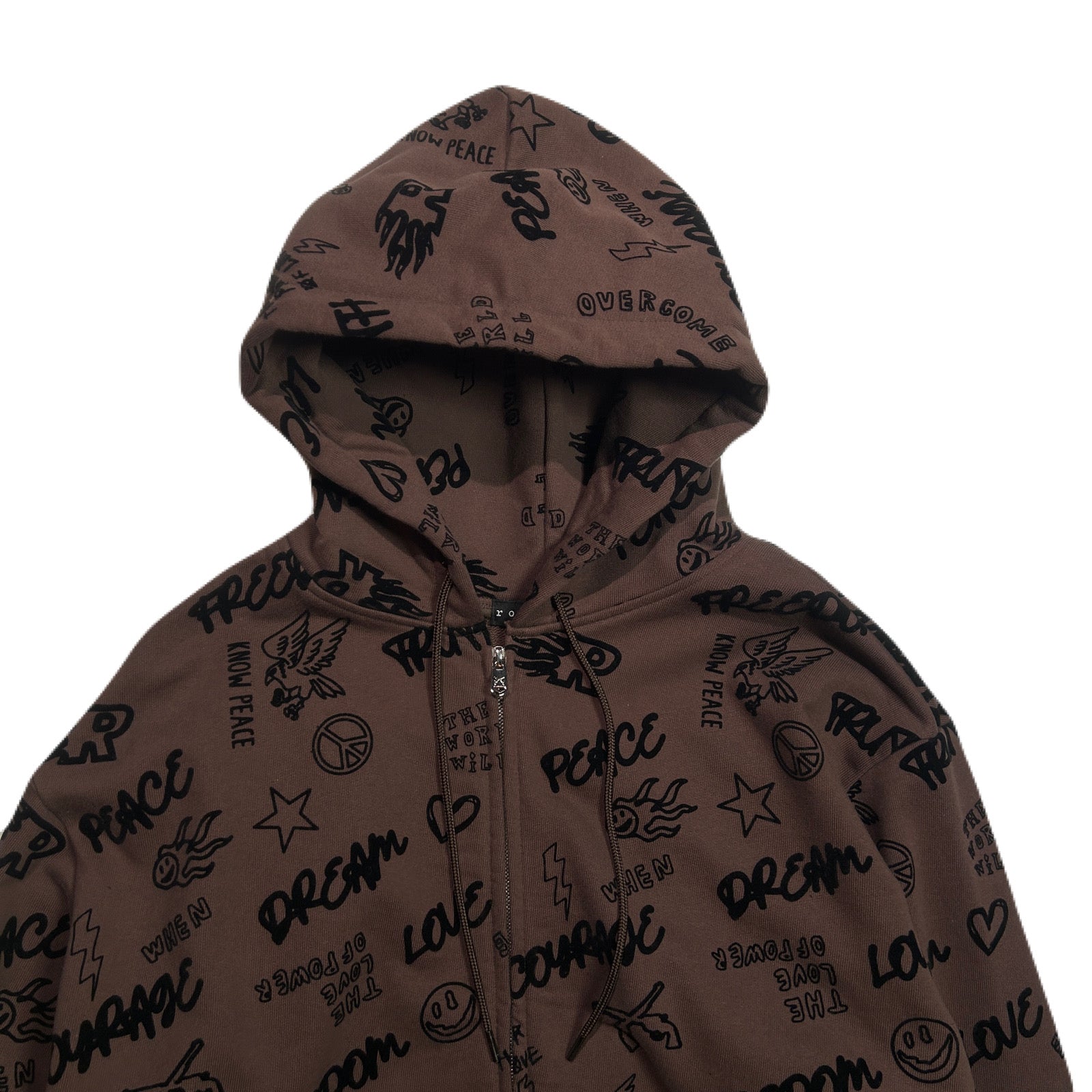 画像をギャラリービューアに読み込む, FLOCKY PRINT HOODIE / BROWN