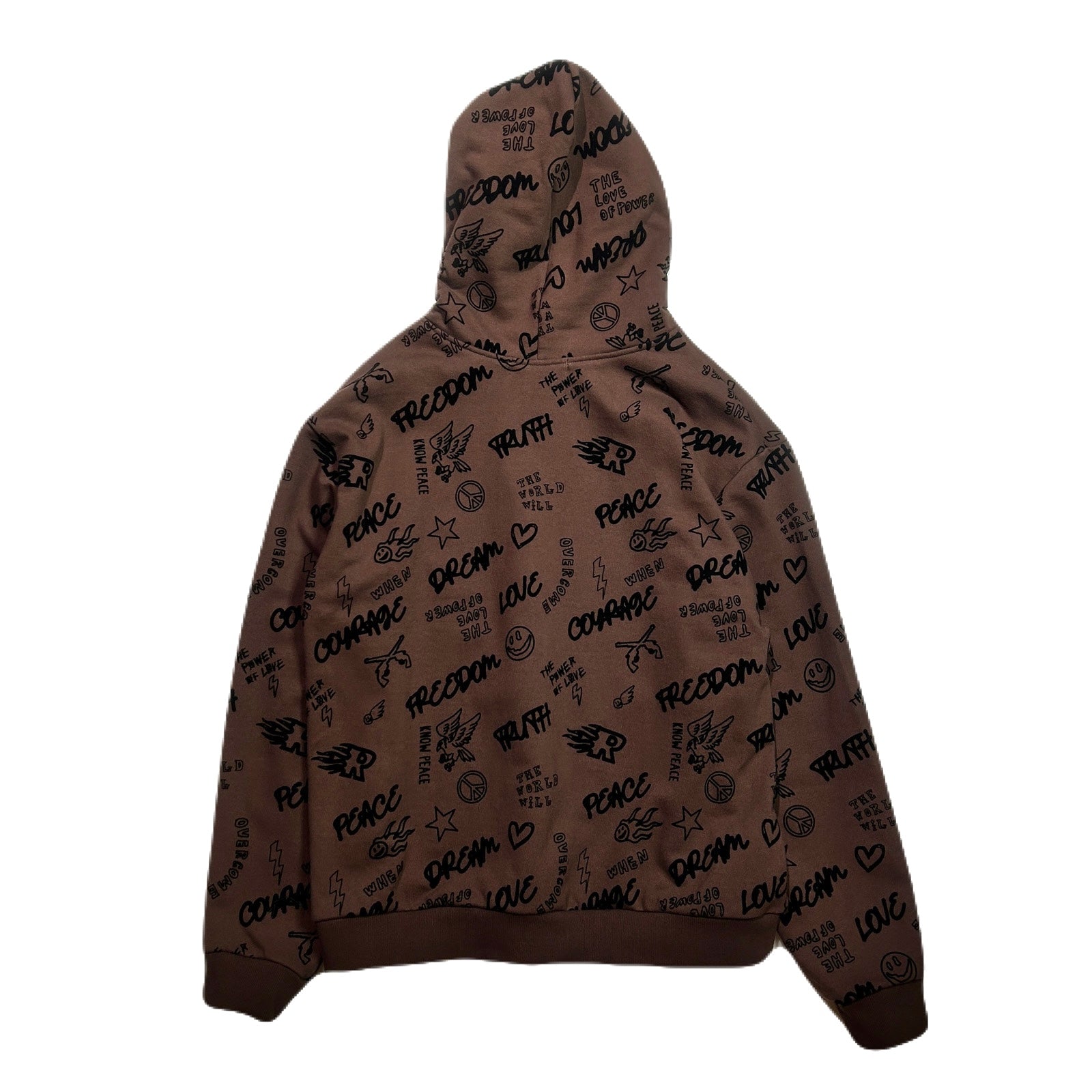 画像をギャラリービューアに読み込む, FLOCKY PRINT HOODIE / BROWN
