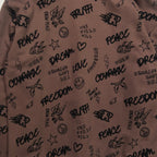 FLOCKY PRINT HOODIE / BROWN