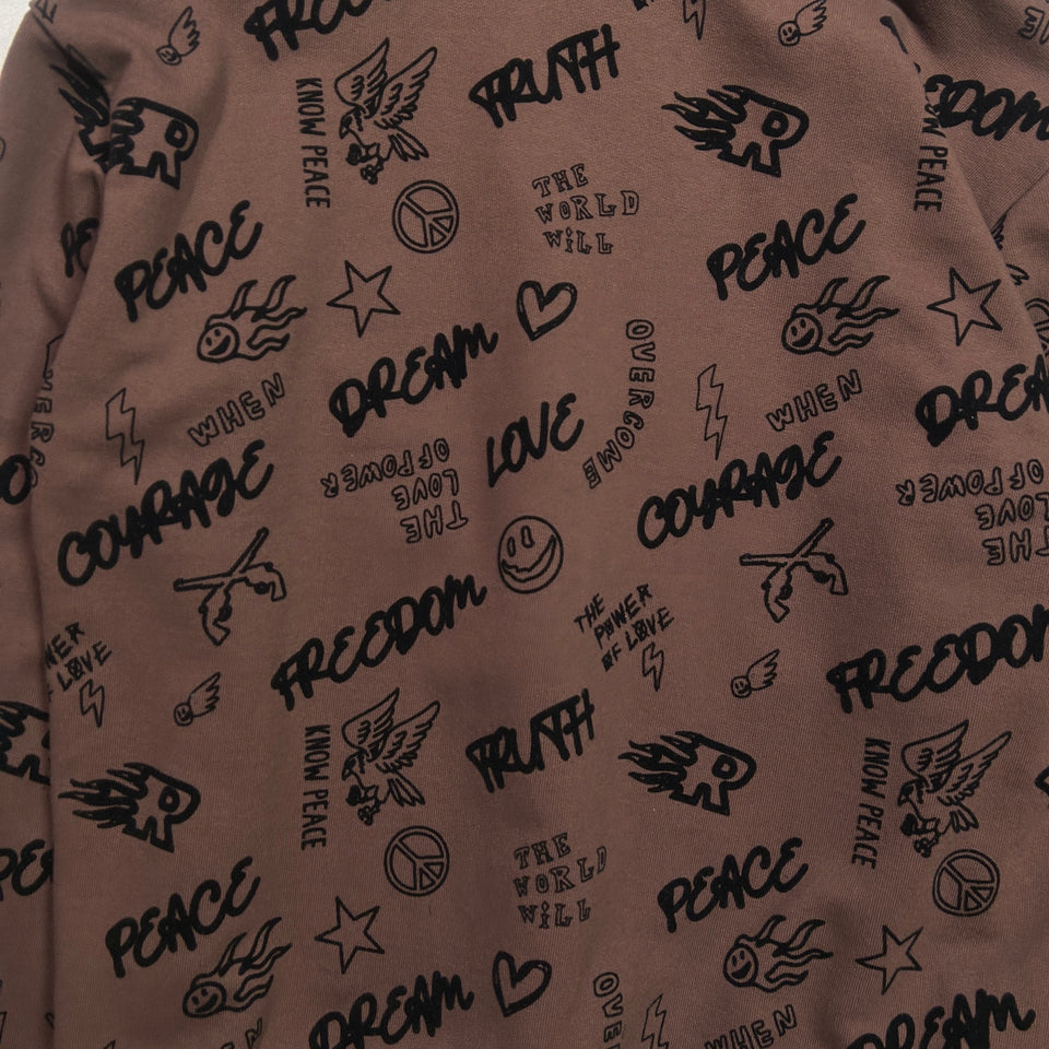 画像をギャラリービューアに読み込む, FLOCKY PRINT HOODIE / BROWN