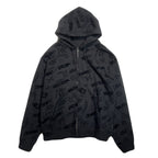 FLOCKY PRINT HOODIE / BLACK