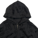 FLOCKY PRINT HOODIE / BLACK