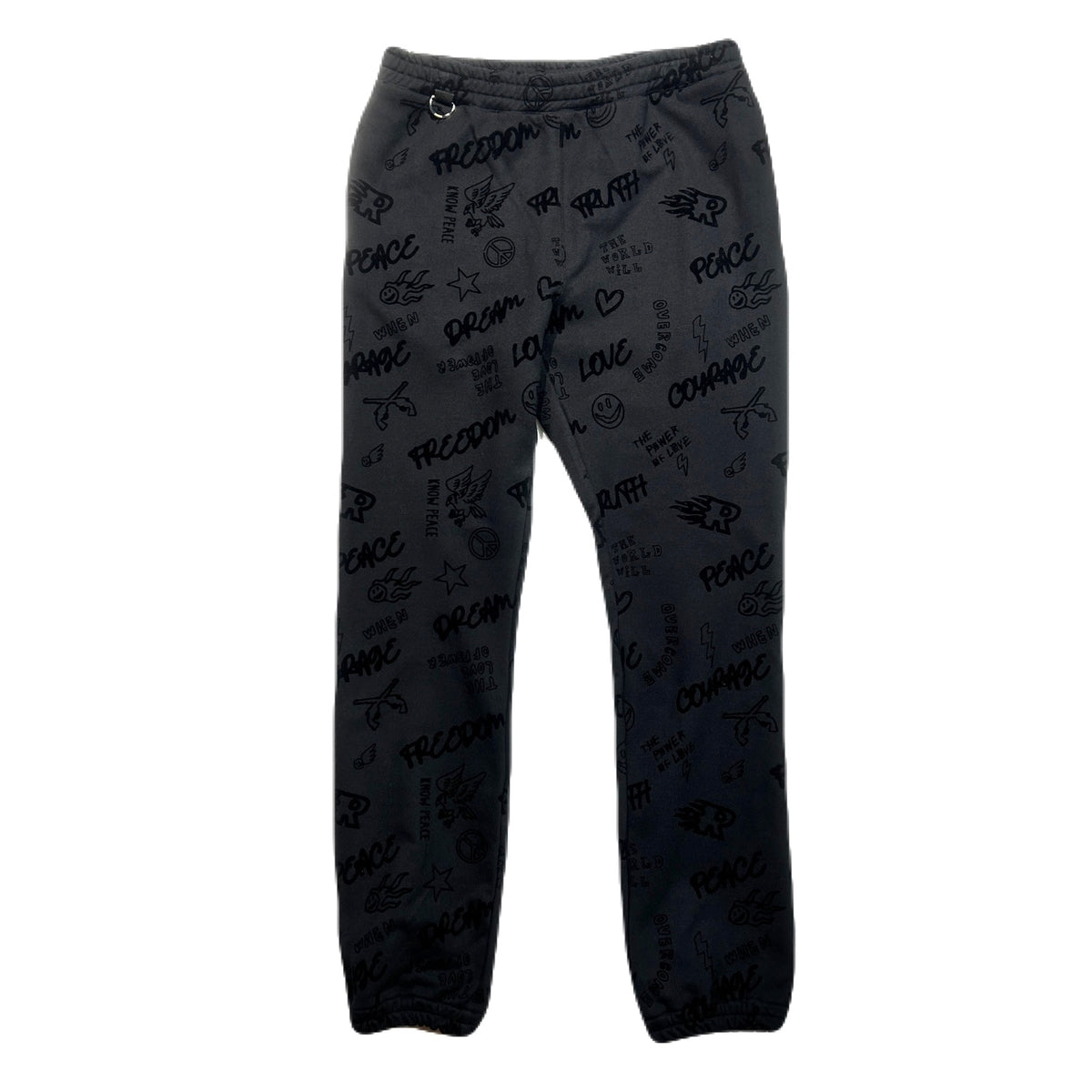 FLOCKY PRINT PANTS / BLACK