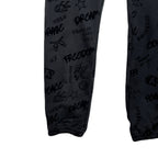 FLOCKY PRINT PANTS / BLACK