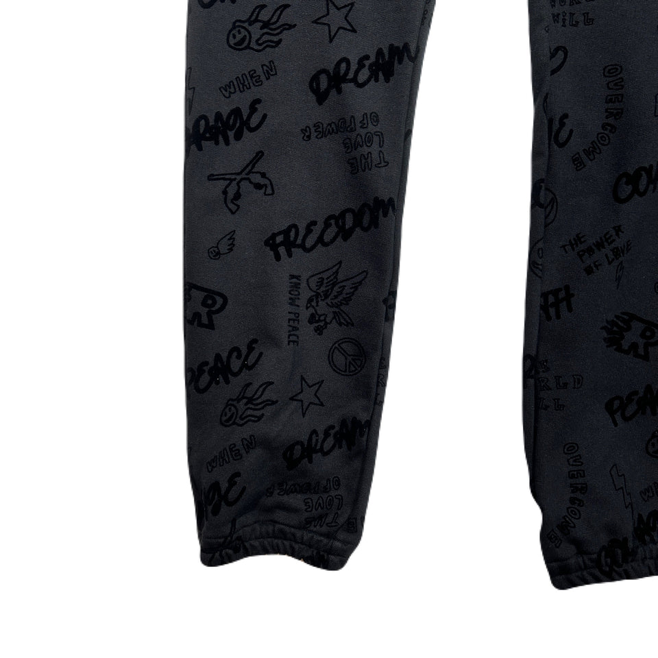 画像をギャラリービューアに読み込む, FLOCKY PRINT PANTS / BLACK