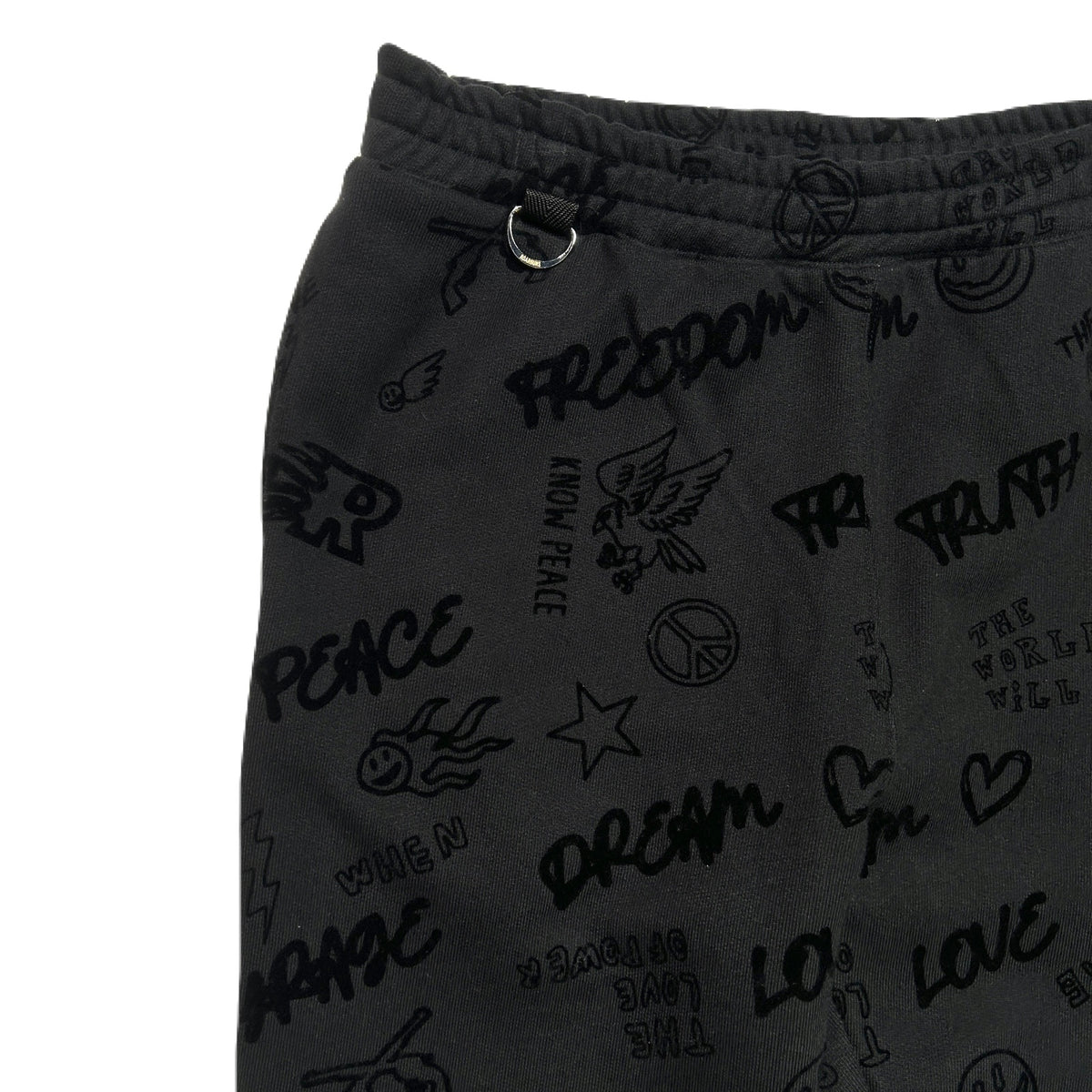 FLOCKY PRINT PANTS / BLACK