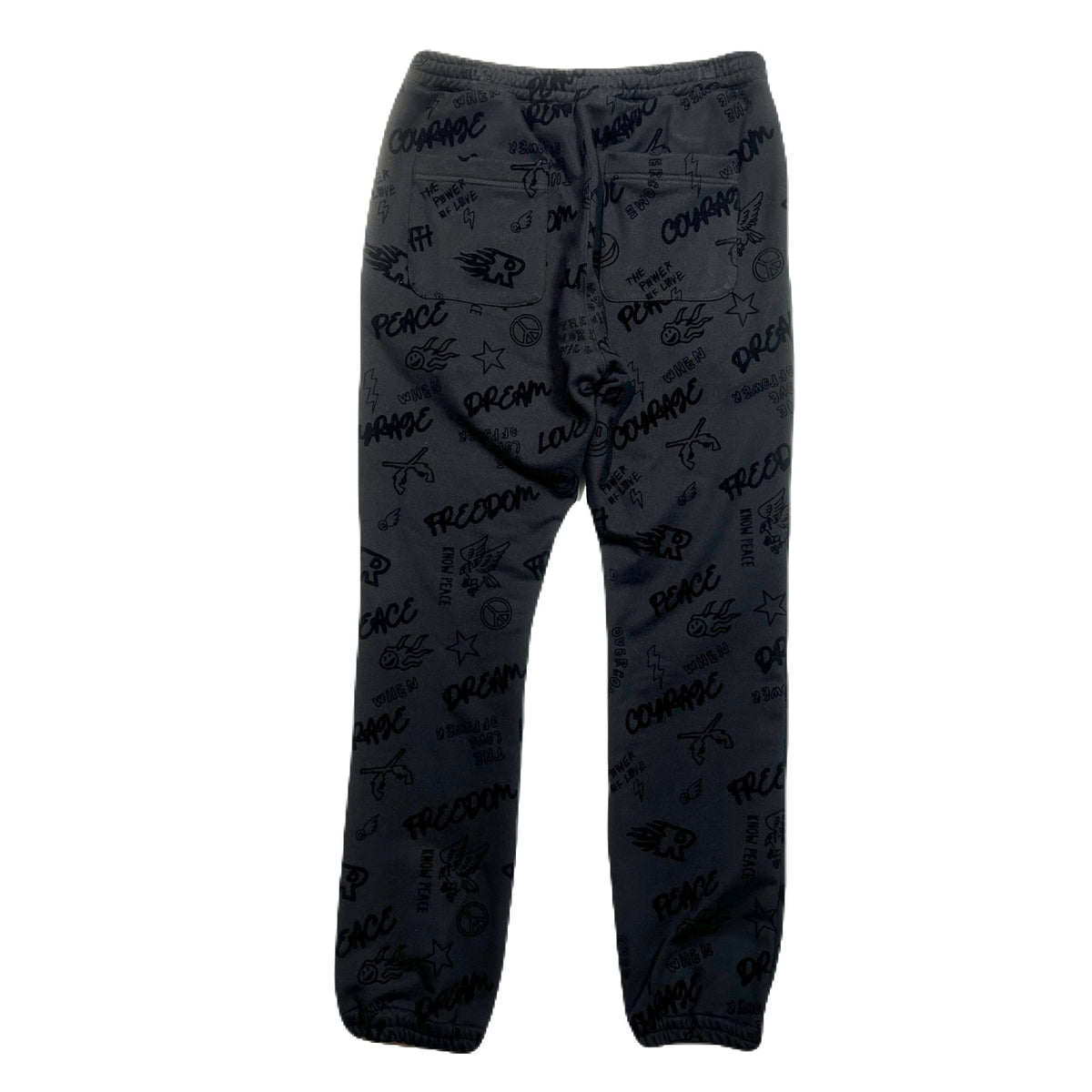 FLOCKY PRINT PANTS / BLACK