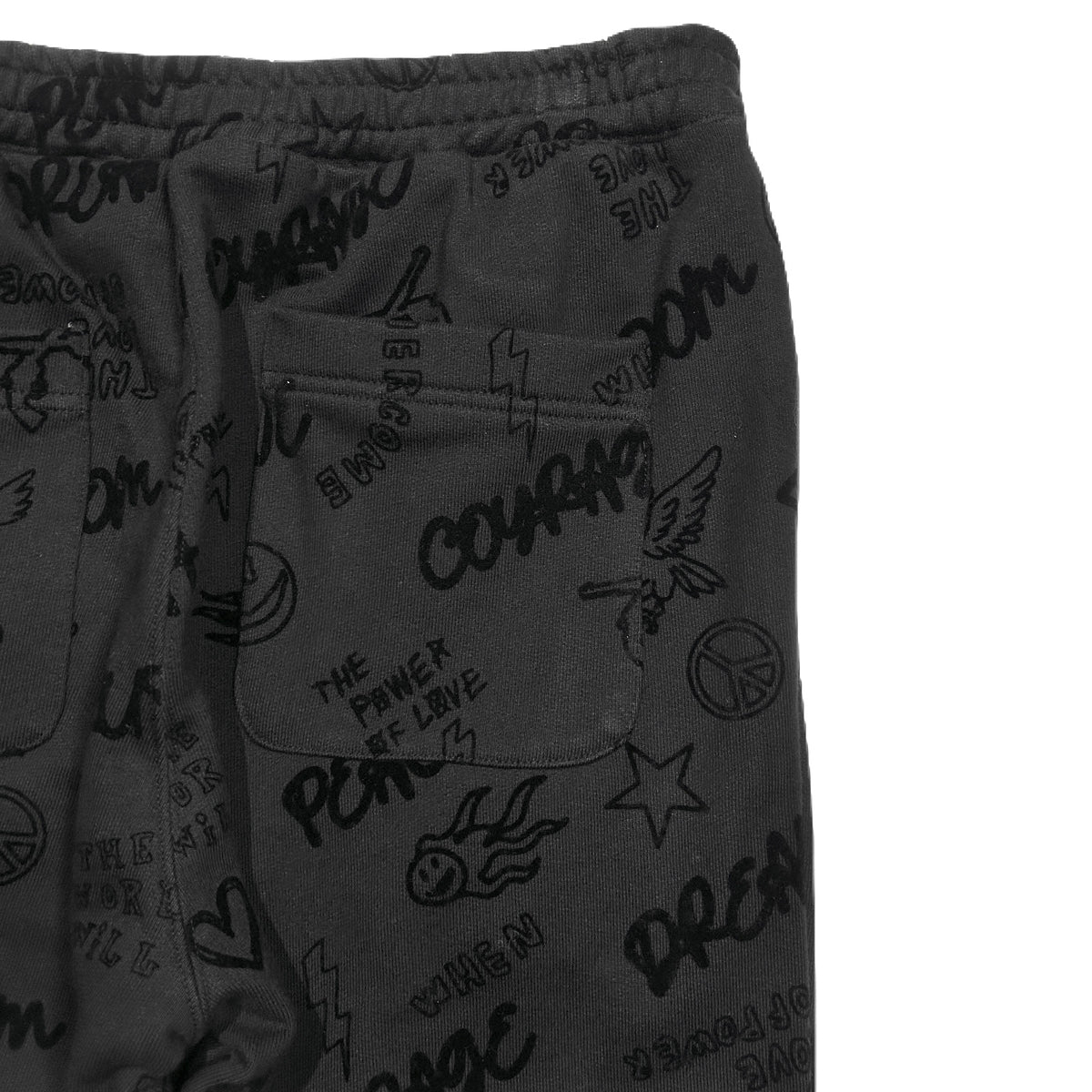 FLOCKY PRINT PANTS / BLACK
