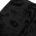 FLOCKY PRINT PANTS / BLACK