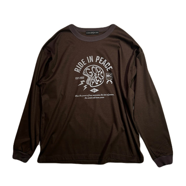 RIDE IN PEACE L/S T-SHIRT / BROWN