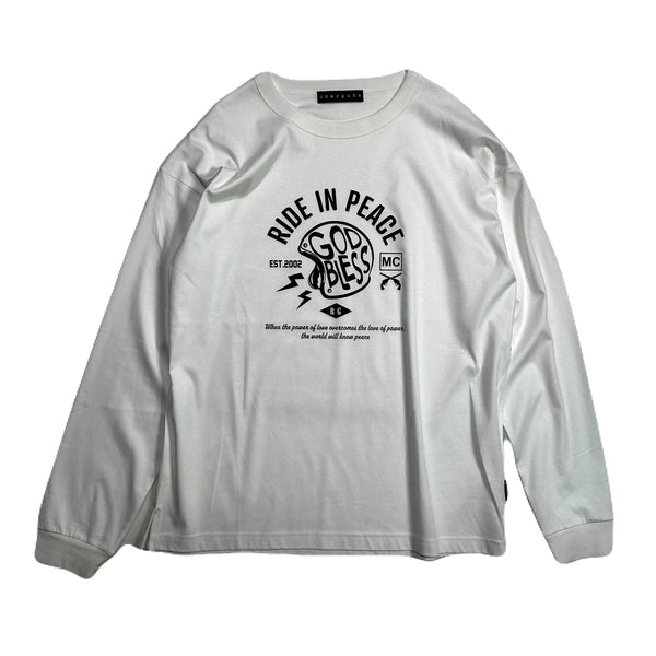 RIDE IN PEACE L/S T-SHIRT / WHITE