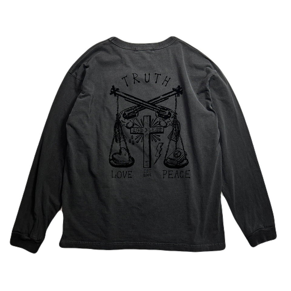 画像をギャラリービューアに読み込む, FROCKY PRINT L/S T-SHIRT / BLACK