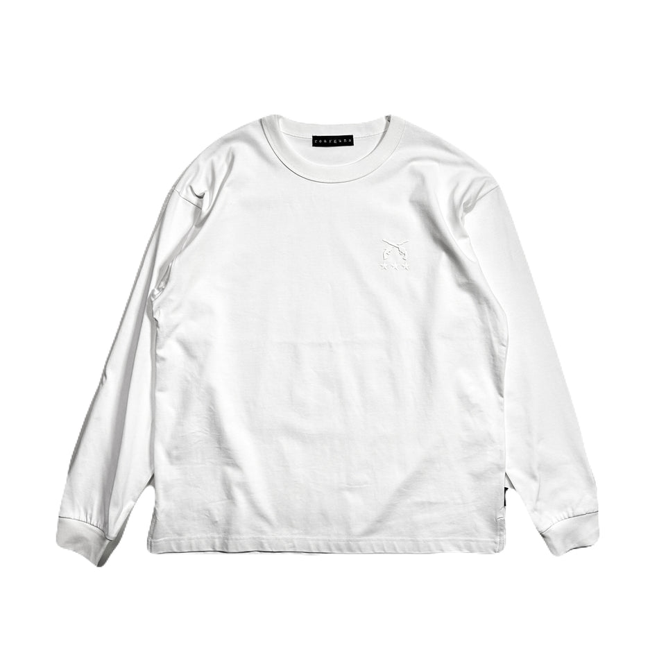Load image into Gallery viewer, CROSSGUN 3 STARS TPU L/S T-SHIRT / WHITE